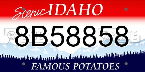 8B58858 Idaho License Plate