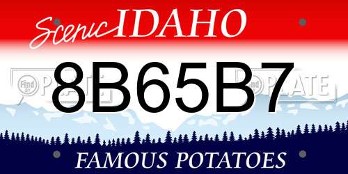 8B65B7 Idaho License Plate