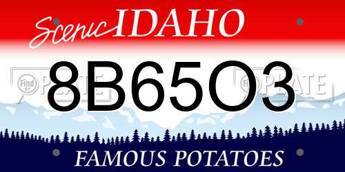 8B65O3 Idaho License Plate