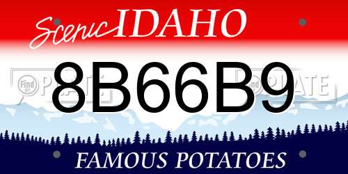 8B66B9 Idaho License Plate