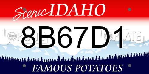8B67D1 Idaho License Plate