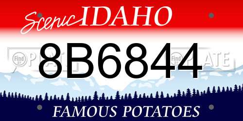 8B6844 Idaho License Plate