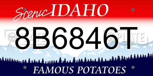 8B6846T Idaho License Plate