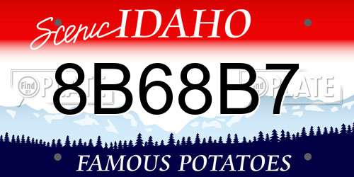 8B68B7 Idaho License Plate