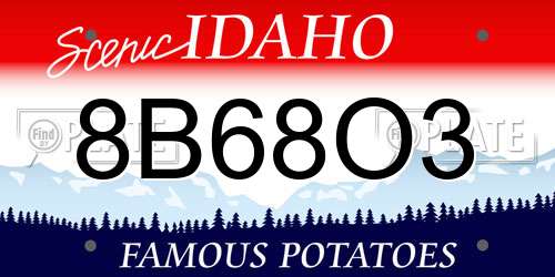 8B68O3 Idaho License Plate