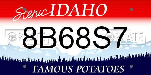 8B68S7 Idaho License Plate