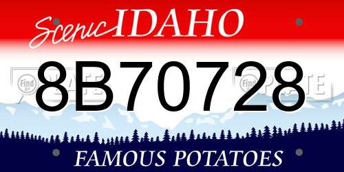 8B70728 Idaho License Plate