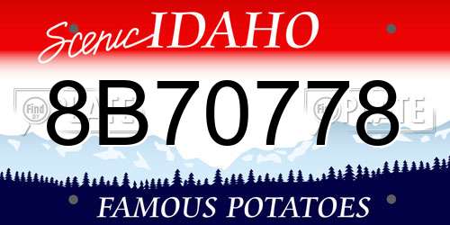 8B70778 Idaho License Plate