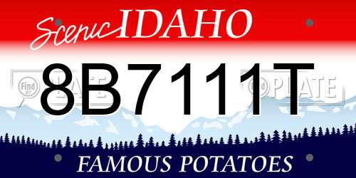 8B7111T Idaho License Plate