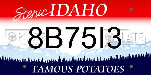 8B75I3 Idaho License Plate