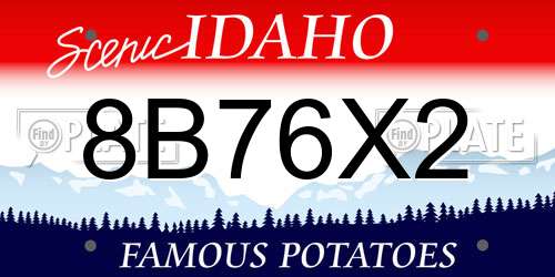 8B76X2 Idaho License Plate