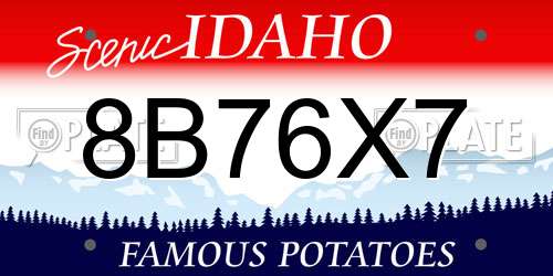 8B76X7 Idaho License Plate