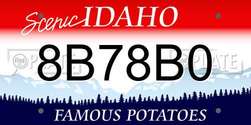 8B78B0 Idaho License Plate
