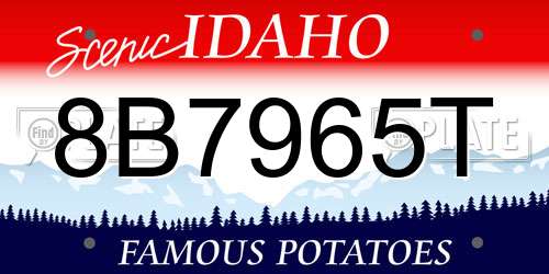 8B7965T Idaho License Plate