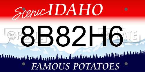 8B82H6 Idaho License Plate