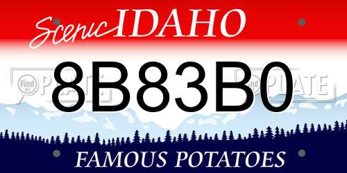 8B83B0 Idaho License Plate