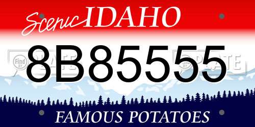 8B85555 Idaho License Plate
