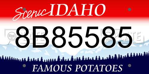 8B85585 Idaho License Plate