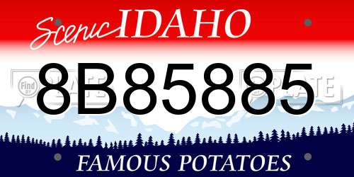 8B85885 Idaho License Plate
