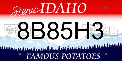 8B85H3 Idaho License Plate