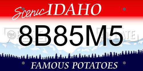 8B85M5 Idaho License Plate