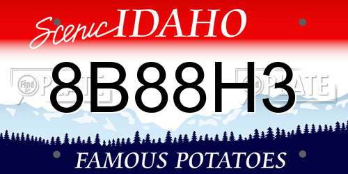8B88H3 Idaho License Plate