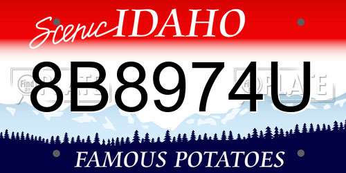 8B8974U Idaho License Plate