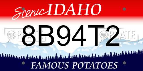 8B94T2 Idaho License Plate