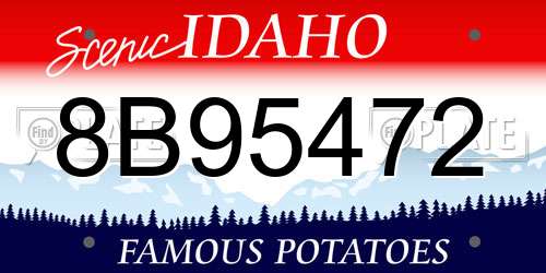 8B95472 Idaho License Plate