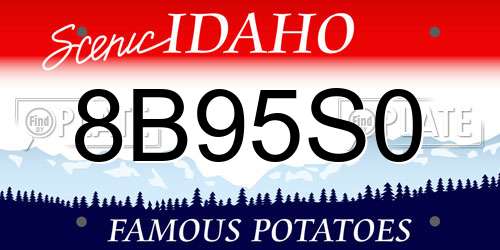 8B95S0 Idaho License Plate