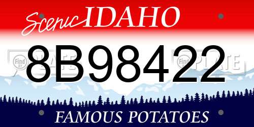 8B98422 Idaho License Plate