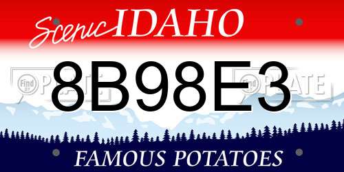 8B98E3 Idaho License Plate