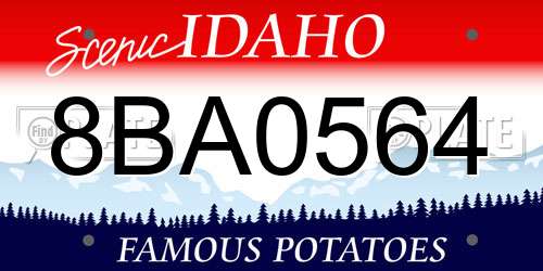 8BA0564 Idaho License Plate