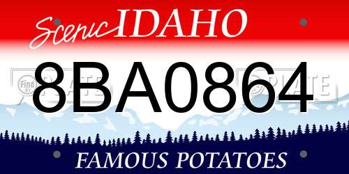 8BA0864 Idaho License Plate