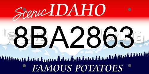 8BA2863 Idaho License Plate