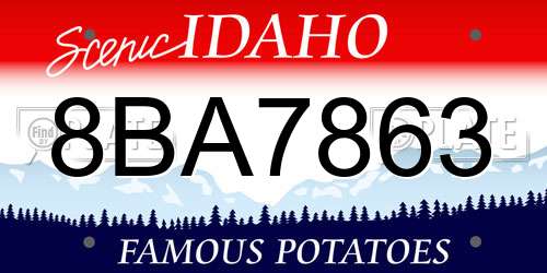 8BA7863 Idaho License Plate