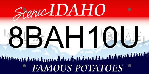 8BAH10U Idaho License Plate
