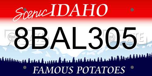 8BAL305 Idaho License Plate
