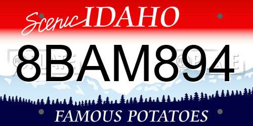 8BAM894 Idaho License Plate