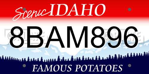 8BAM896 Idaho License Plate