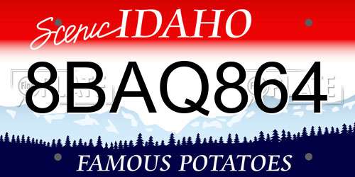 8BAQ864 Idaho License Plate