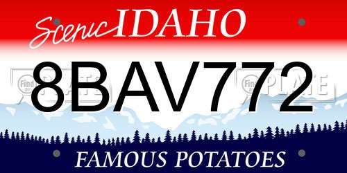 8BAV772 Idaho License Plate