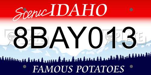 8BAY013 Idaho License Plate