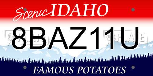 8BAZ11U Idaho License Plate