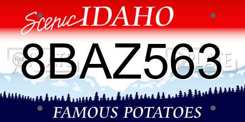 8BAZ563 Idaho License Plate