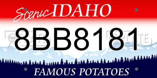 8BB8181 Idaho License Plate
