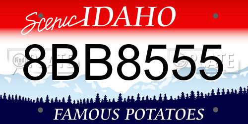 8BB8555 Idaho License Plate