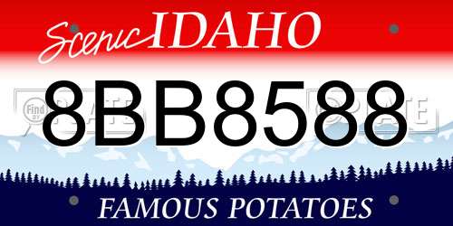 8BB8588 Idaho License Plate