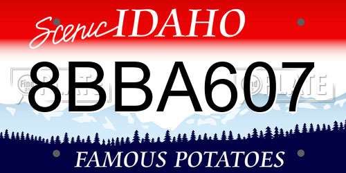 8BBA607 Idaho License Plate