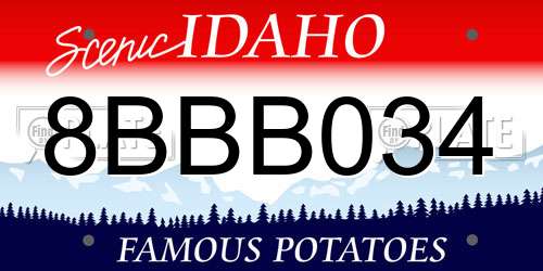 8BBB034 Idaho License Plate